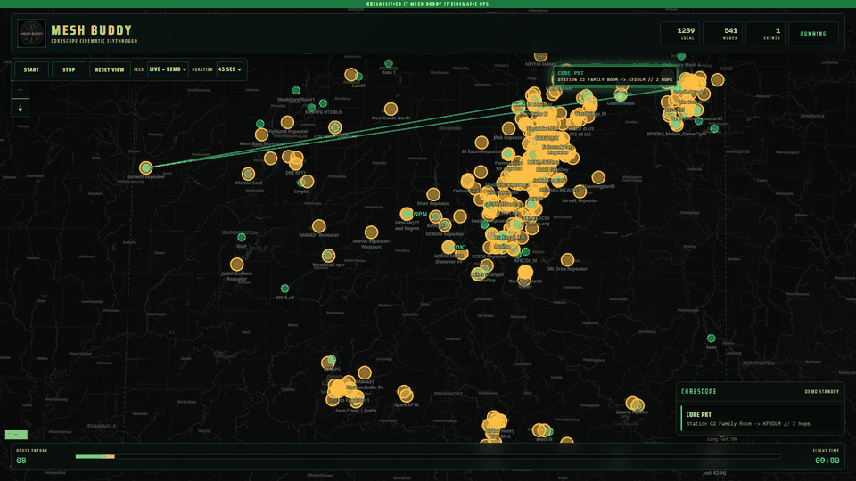 Animated MeshBuddy map flythrough preview